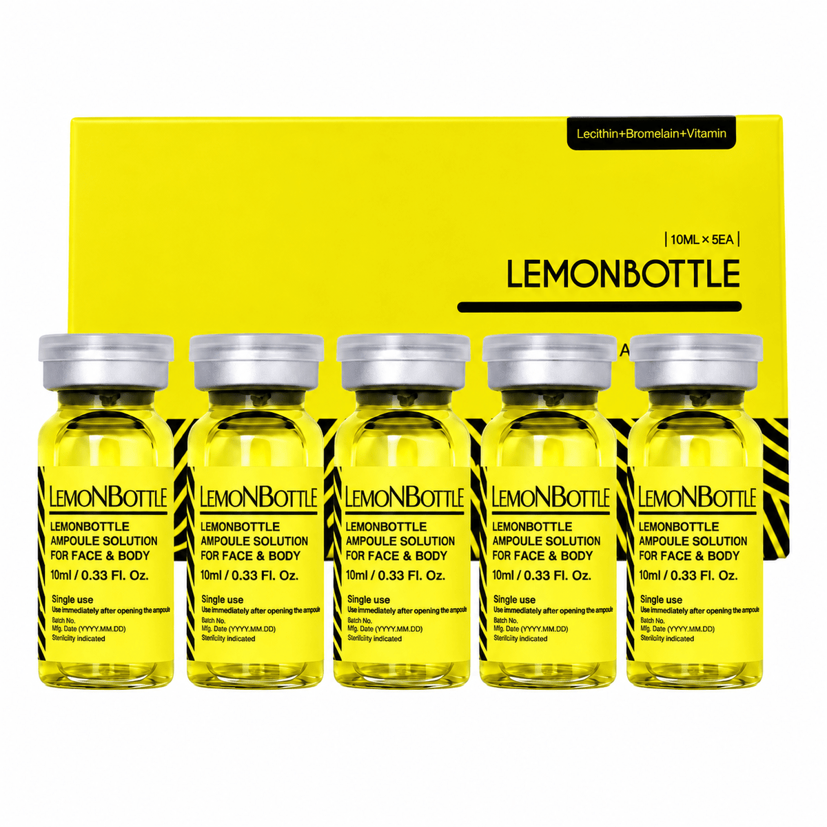 Lemonbottle Fat Dissolving Ampoule Solution 5 x 10ml Bundle - SC Supplies